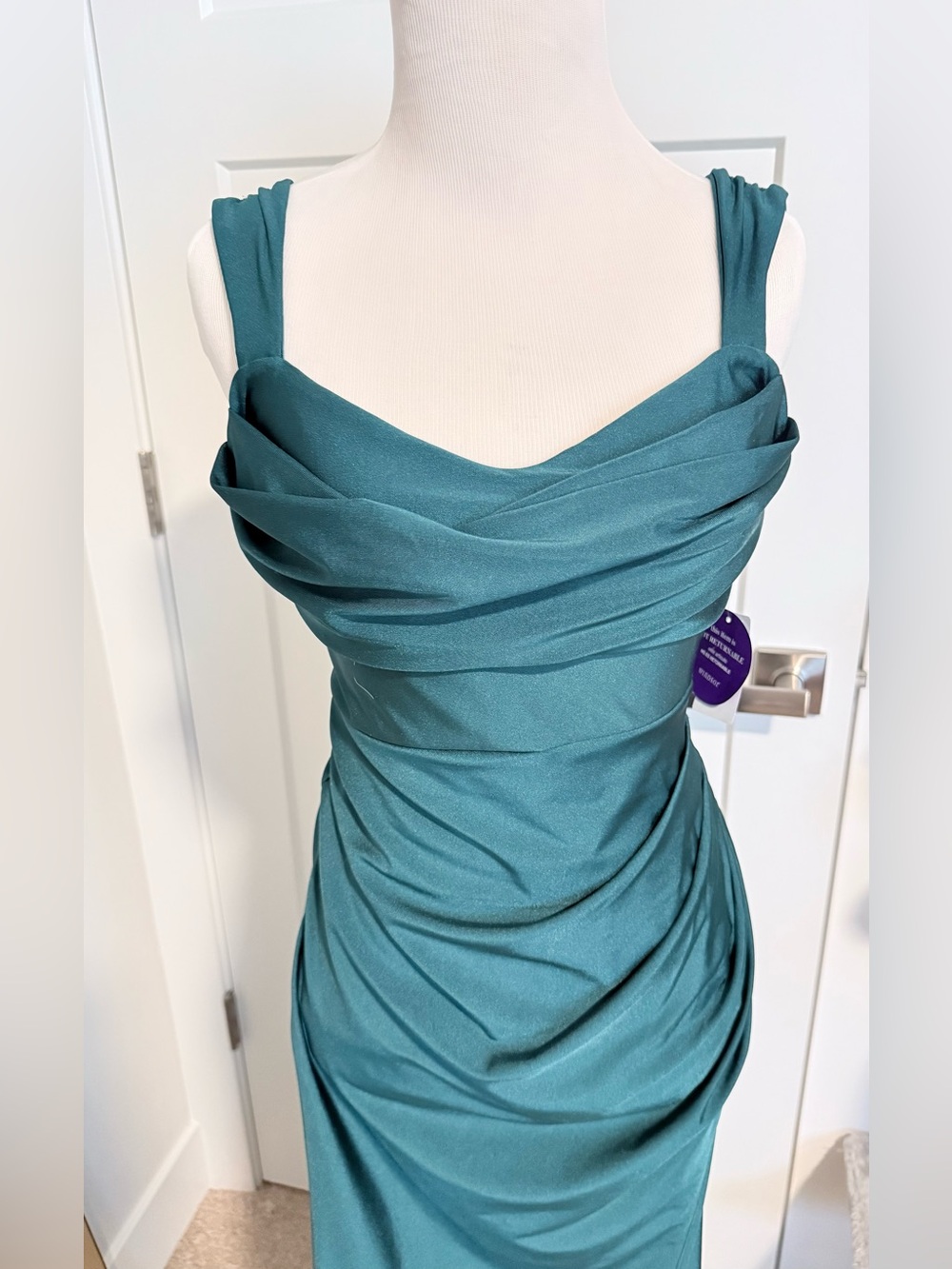 Windsor NWT Teal Ruched Formal Dress